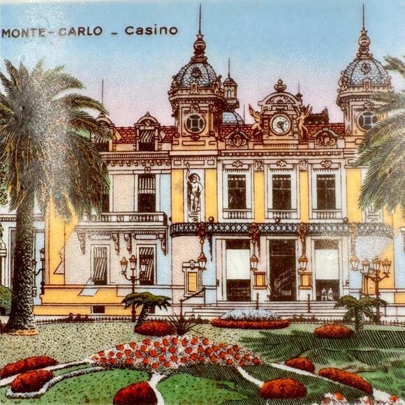 Monte Carlo Casino Vintage Trinket Plate or Tray - Hollywood Regency Chic - Picture 5 of 8